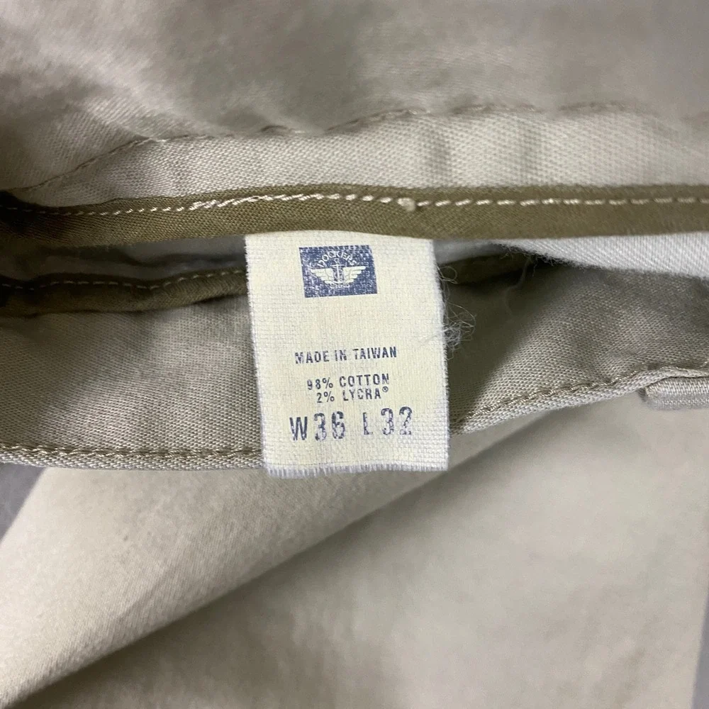 Dockers Khakis Pants Men's Size 36x32 Tan Cotton Lycra Straight Leg Chino Beige